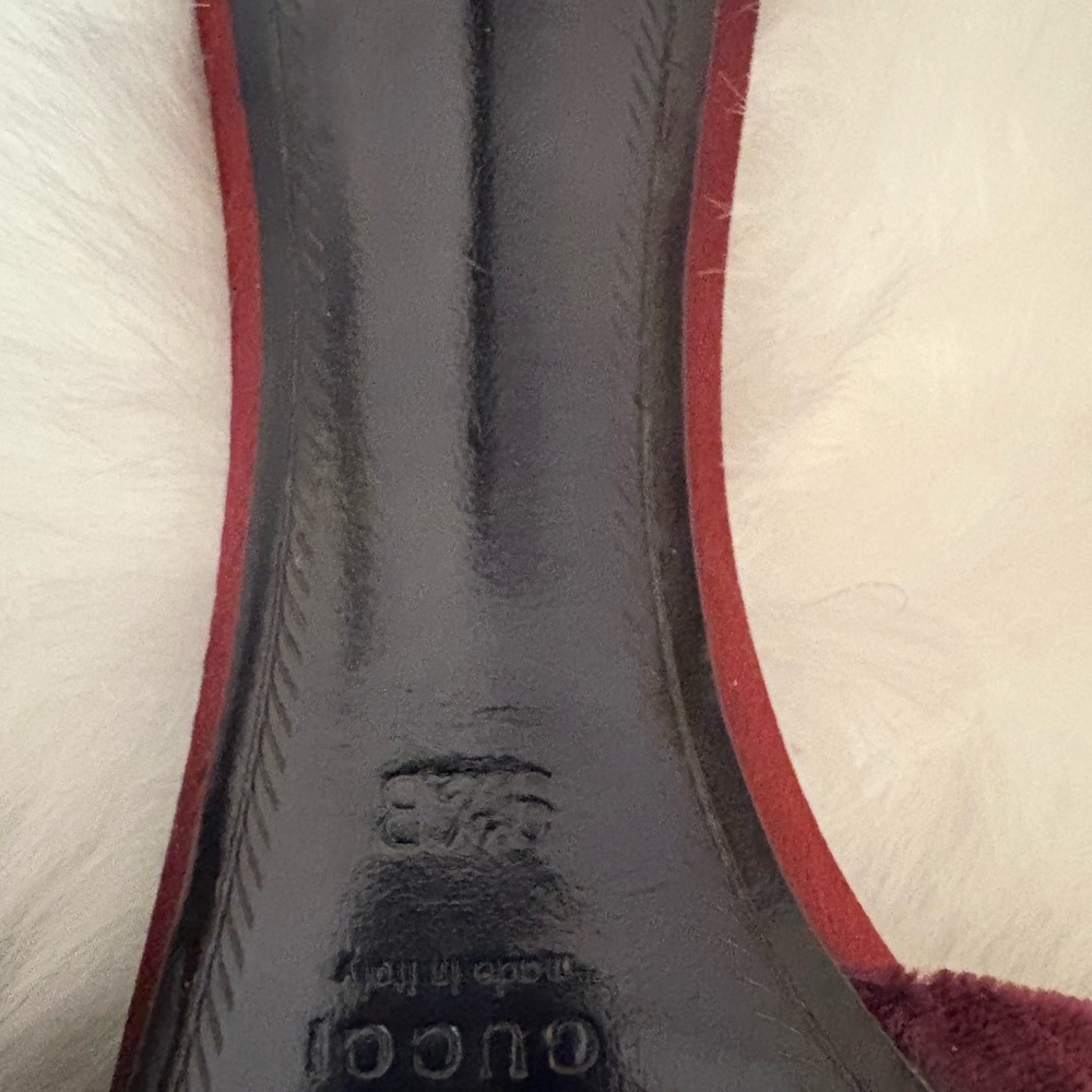 Gucci Burgundy Velvet Mules - Picture 9 of 15